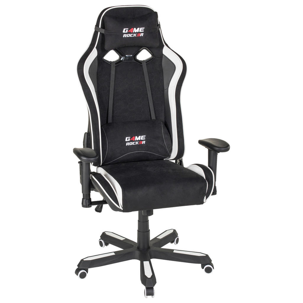 GAMING STOL tekstil črna, bela