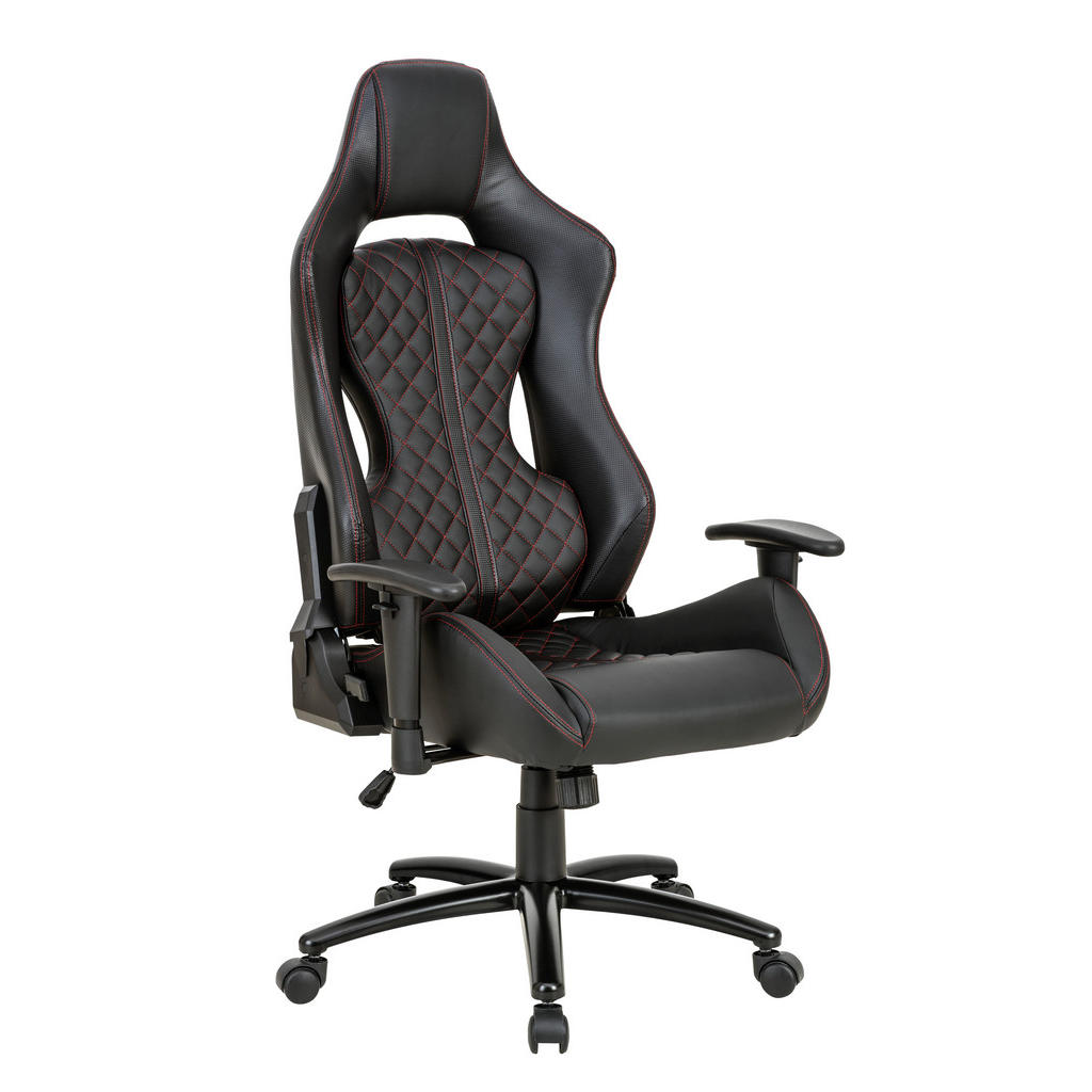 GAMING STOL kovina, umetna masa, tekstil črna