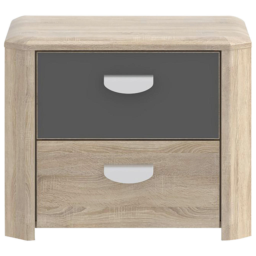 NOČNA OMARICA, antracit, hrast sonoma