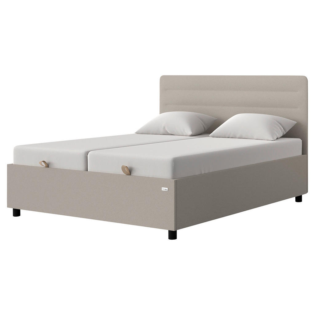 OBLAZINJENA POSTELJA  x , tekstil, usnje, leseni material bež