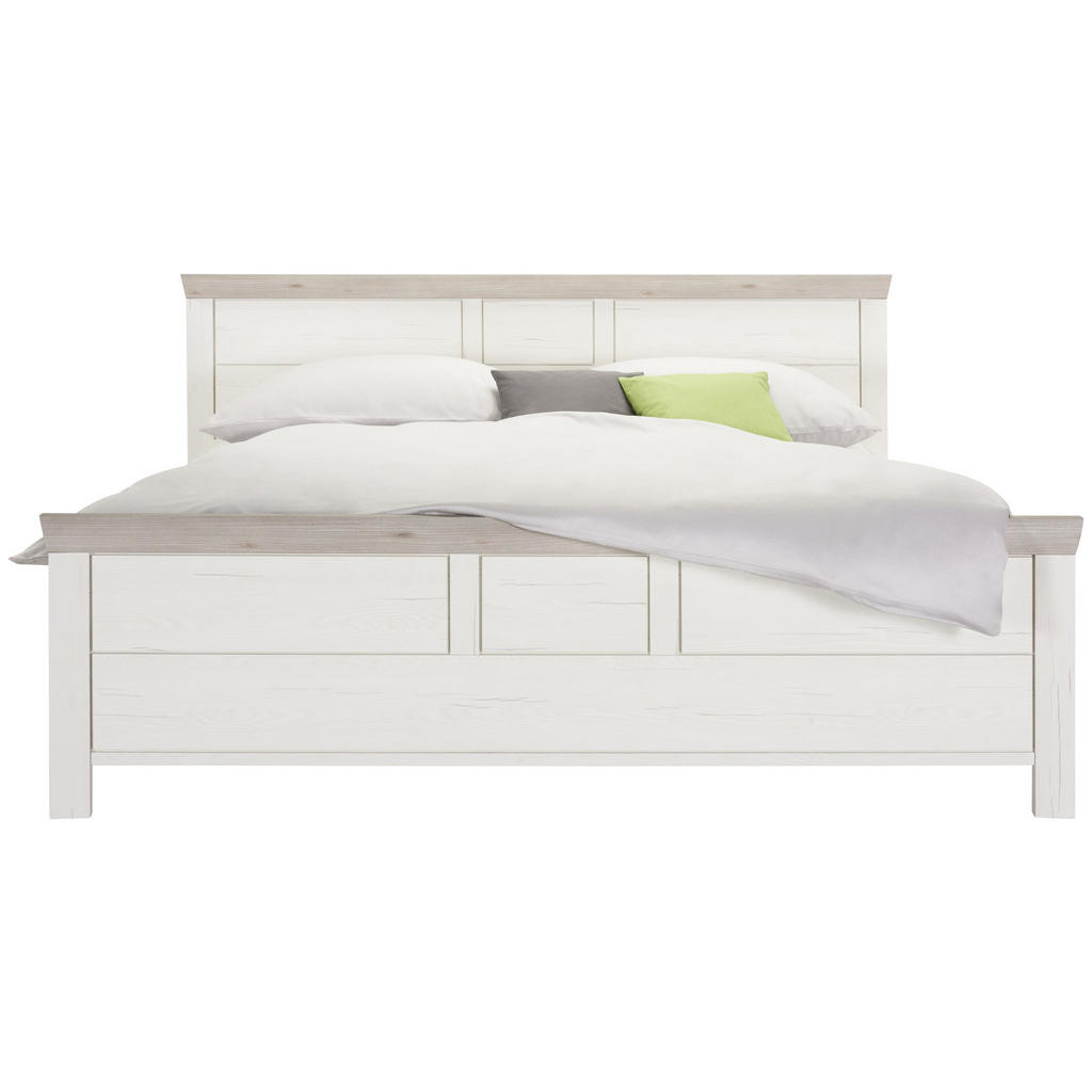 POSTELJA 180 cm x 200 cm , leseni material siva, bela - slika 6