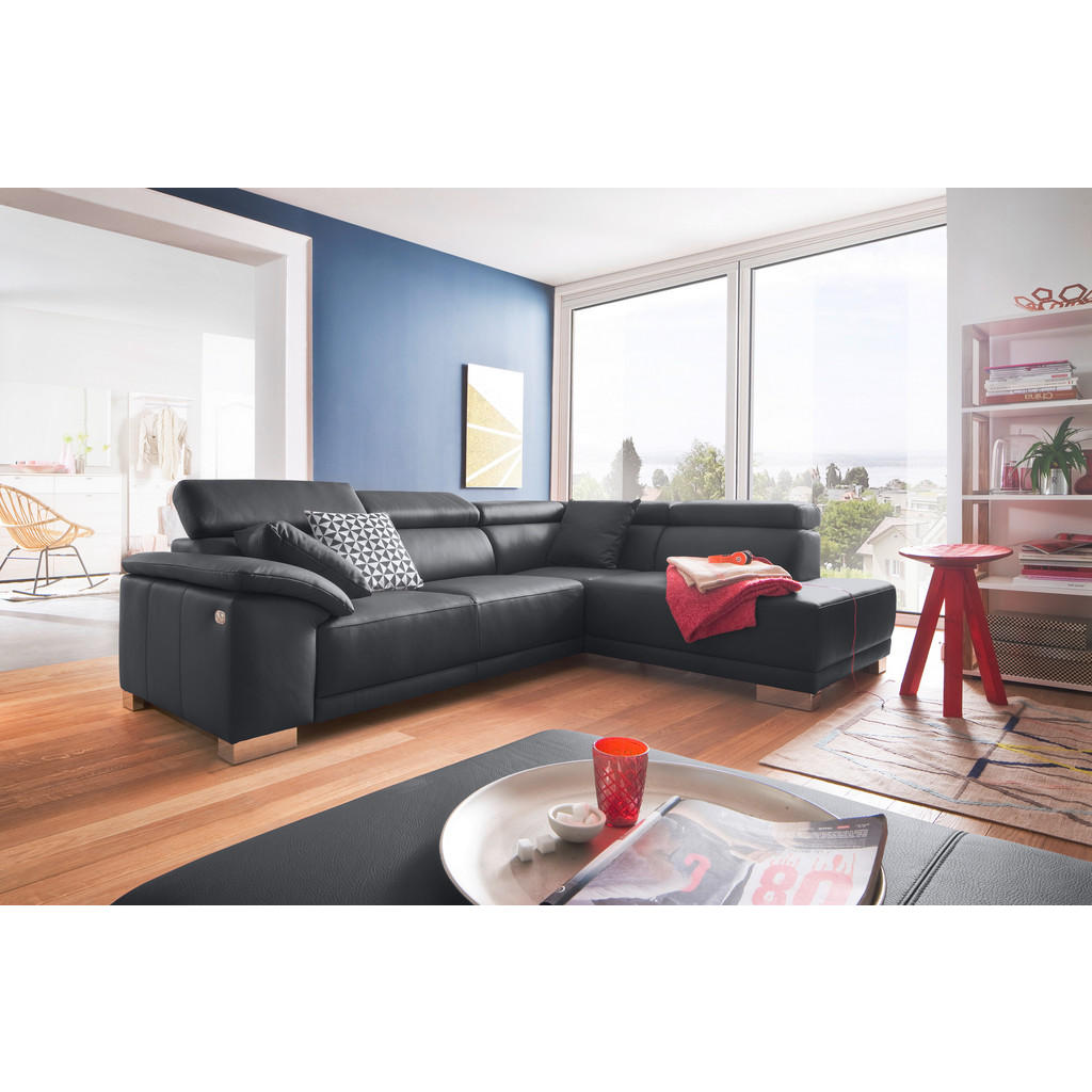 SEDEŽNA GARNITURA, pravo usnje črna