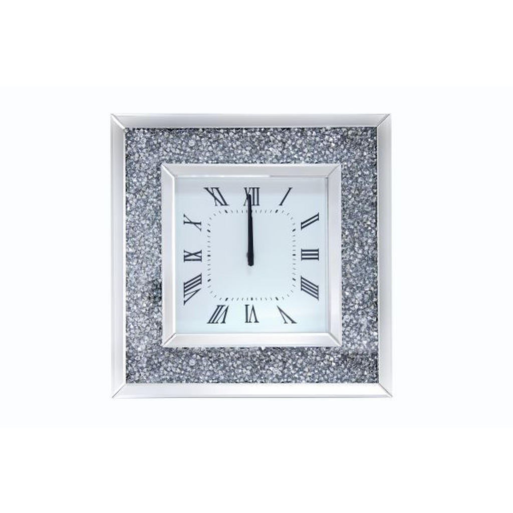 STENSKA URA srebrne barve, bela