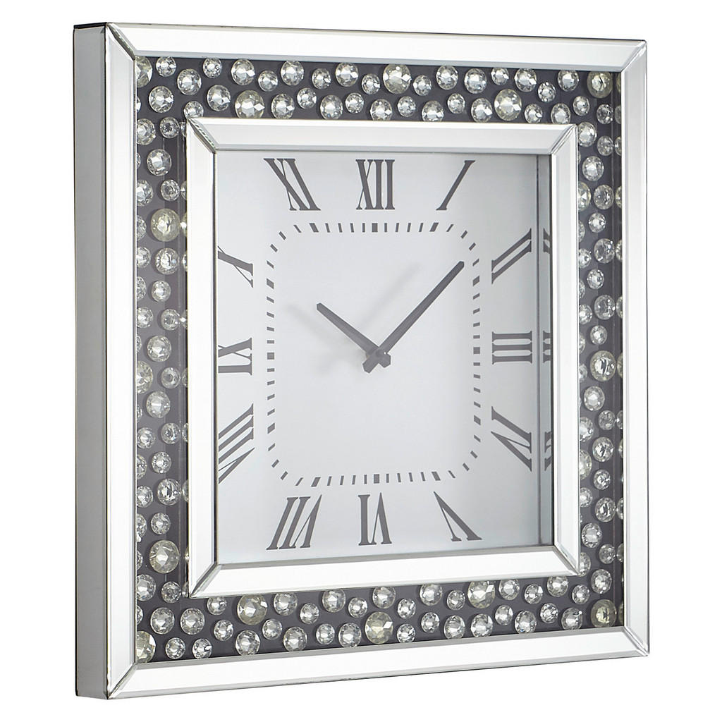 STENSKA URA črna, srebrne barve