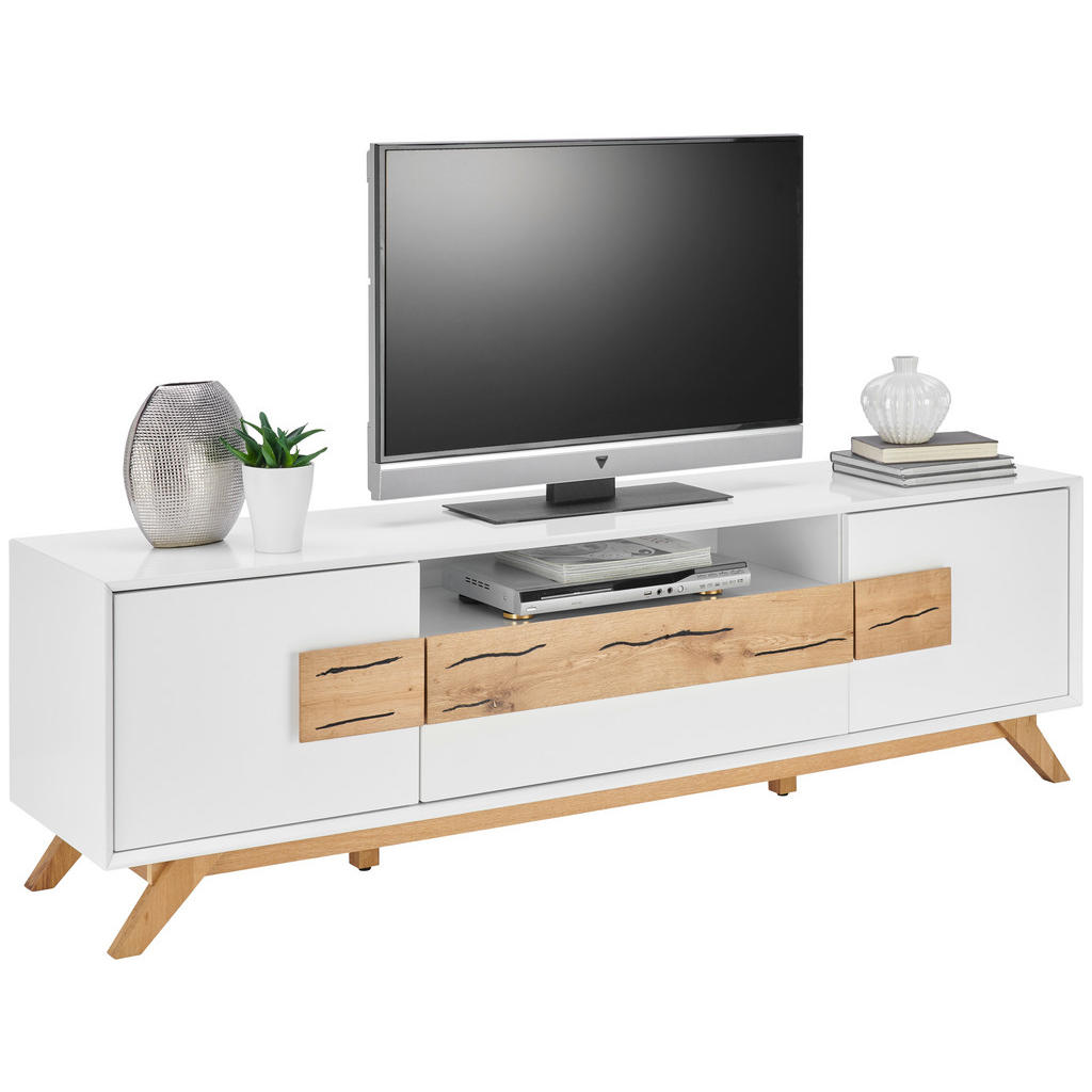 TV-ELEMENT bela, barve hrasta