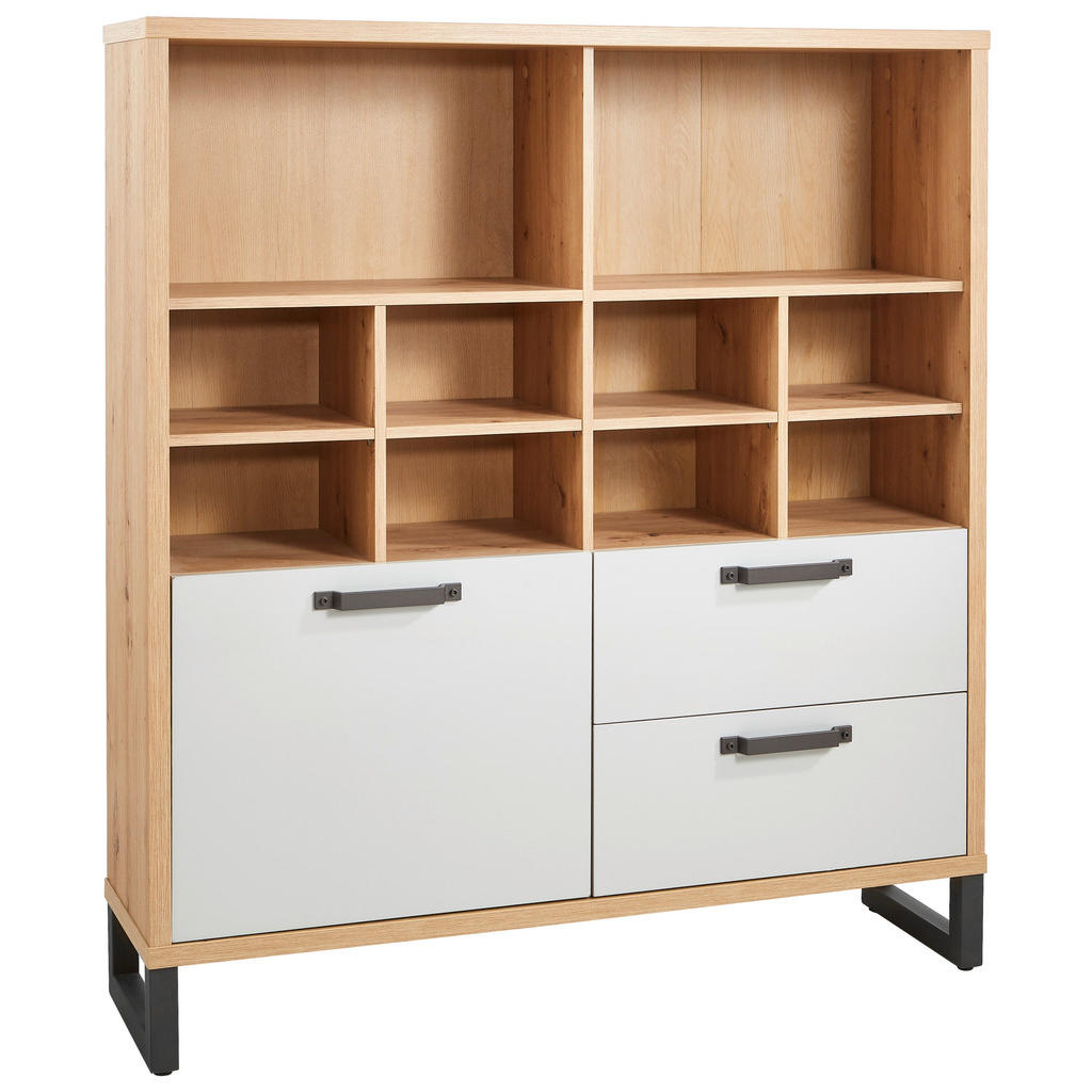 VISOKA KOMODA, siva, hrast artisan