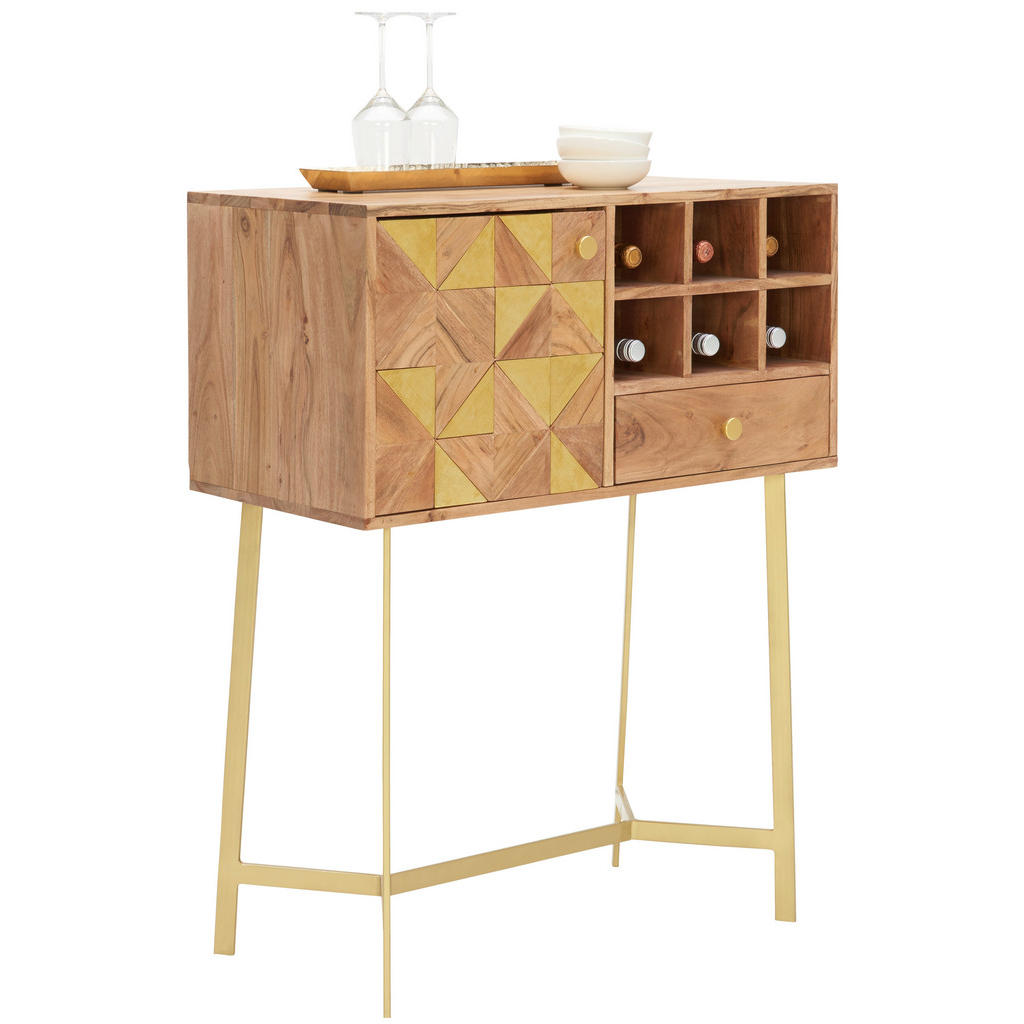 VISOKA KOMODA, barve akacije, zlate barve, starinsko roza