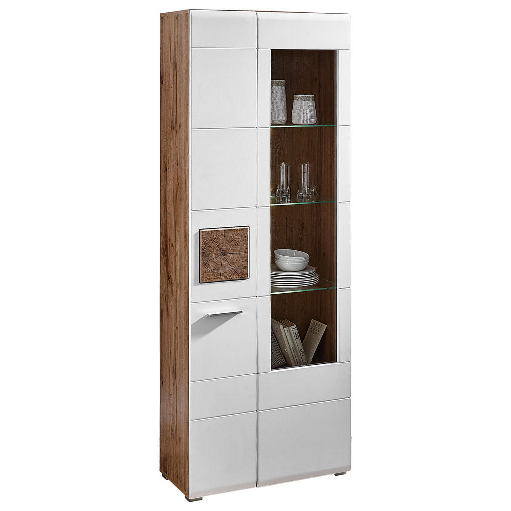 VITRINA, bela, barve hrasta