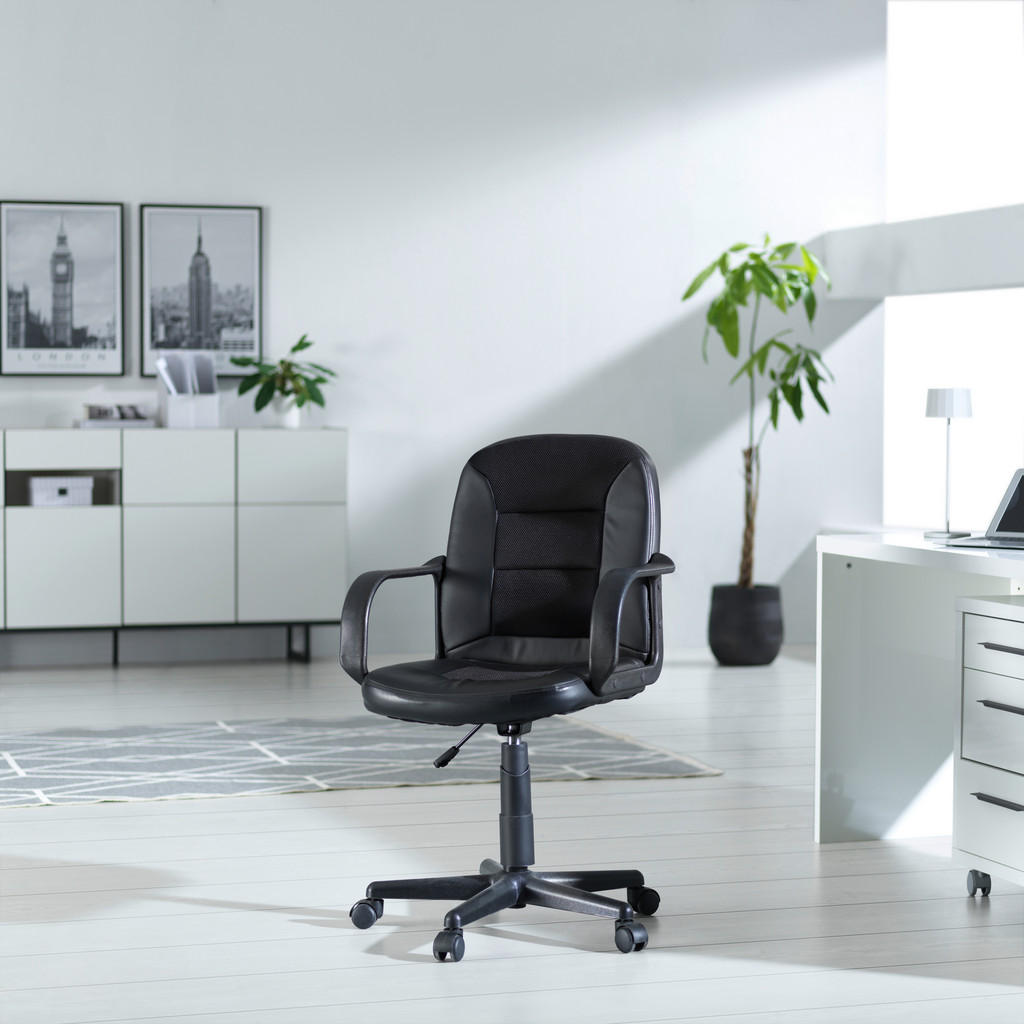 Alternative view of VRTLJIVI STOL kovina, umetna masa, tekstil črna