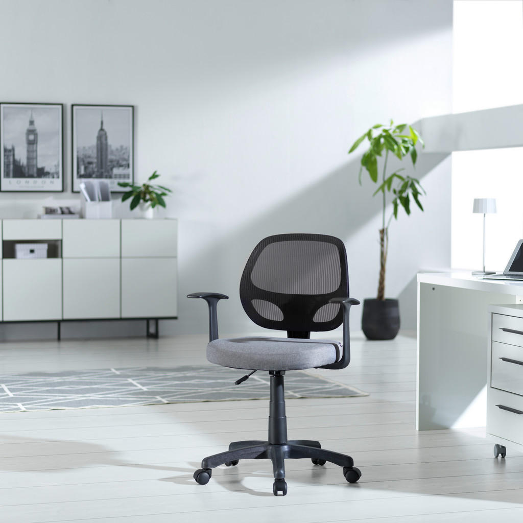 Alternative view of VRTLJIVI STOL kovina, umetna masa, tekstil siva, črna