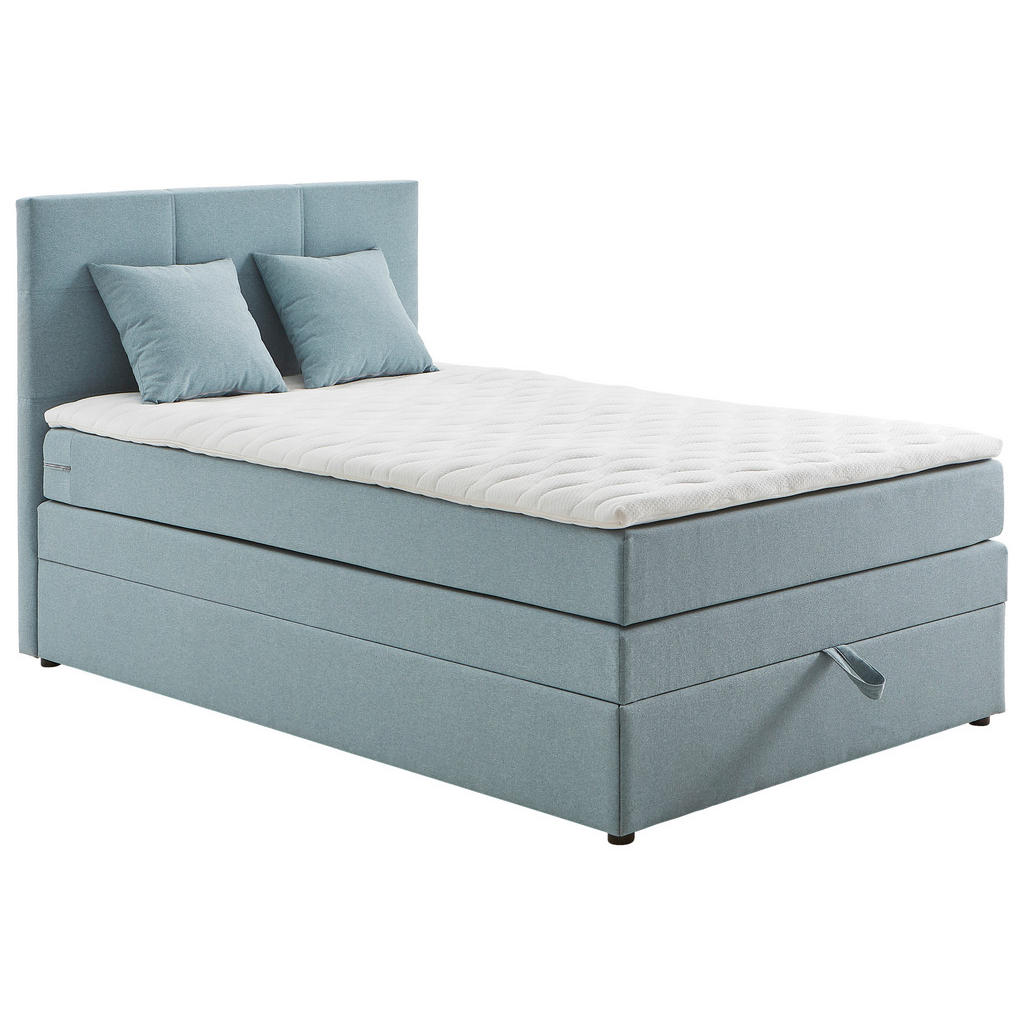 POSTELJA BOXSPRING 90 cm  x 200 cm , tekstil svetlo modra