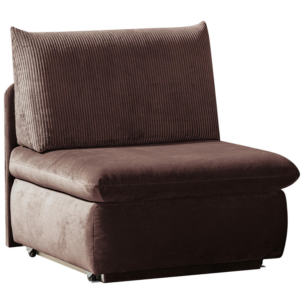 FOTELJ S FUNKCIJO LEŽIŠČA, rjava tekstil