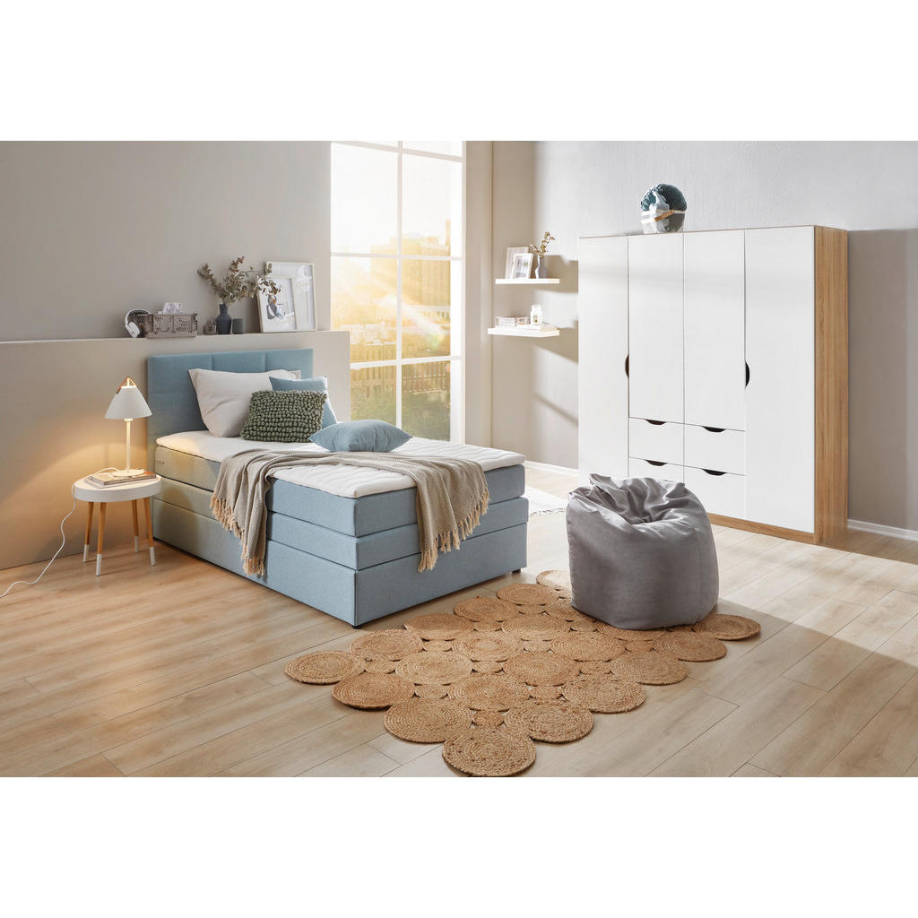 Alternative view of POSTELJA BOXSPRING 90 cm  x 200 cm , tekstil svetlo modra