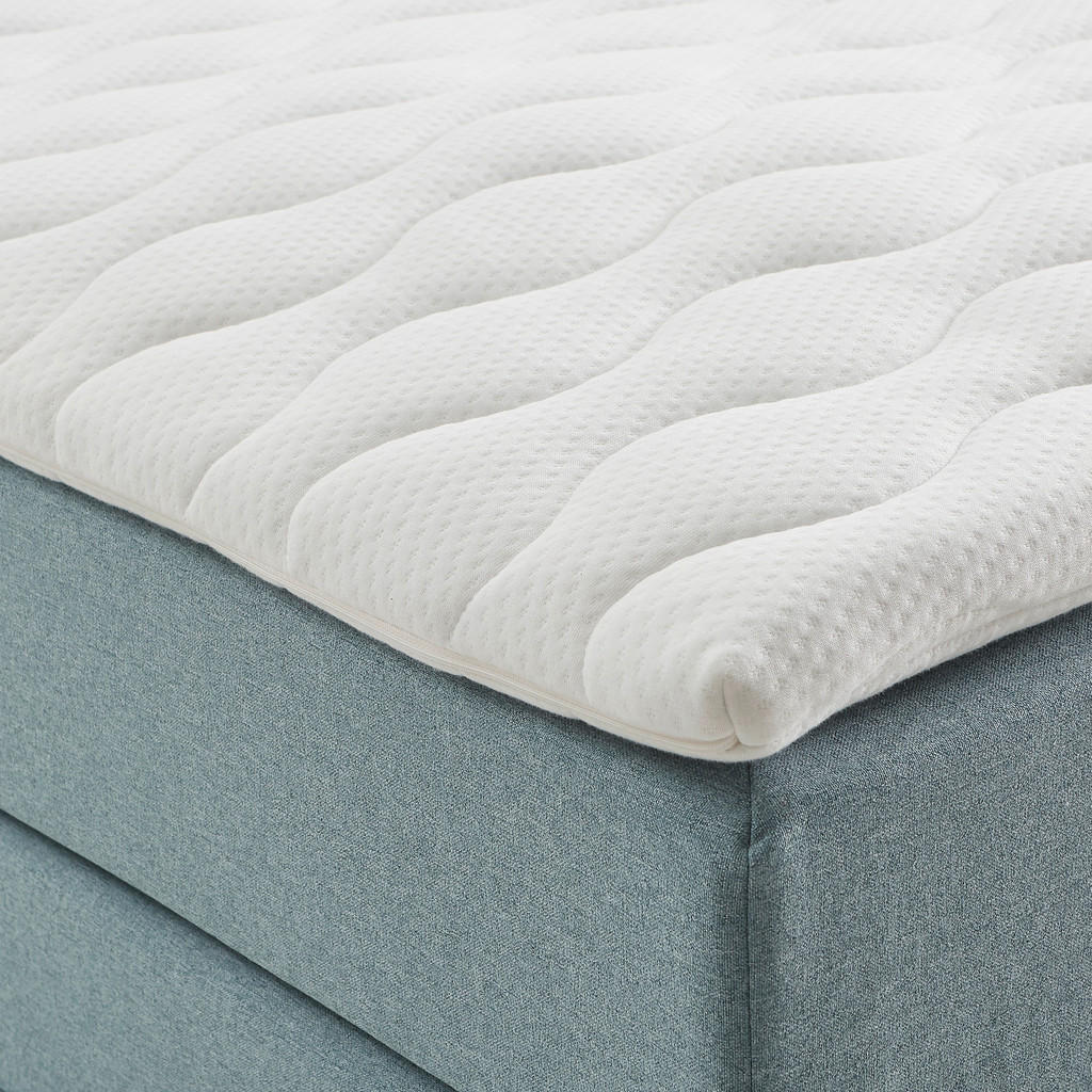 POSTELJA BOXSPRING 90 cm x 200 cm , tekstil svetlo modra - slika 3