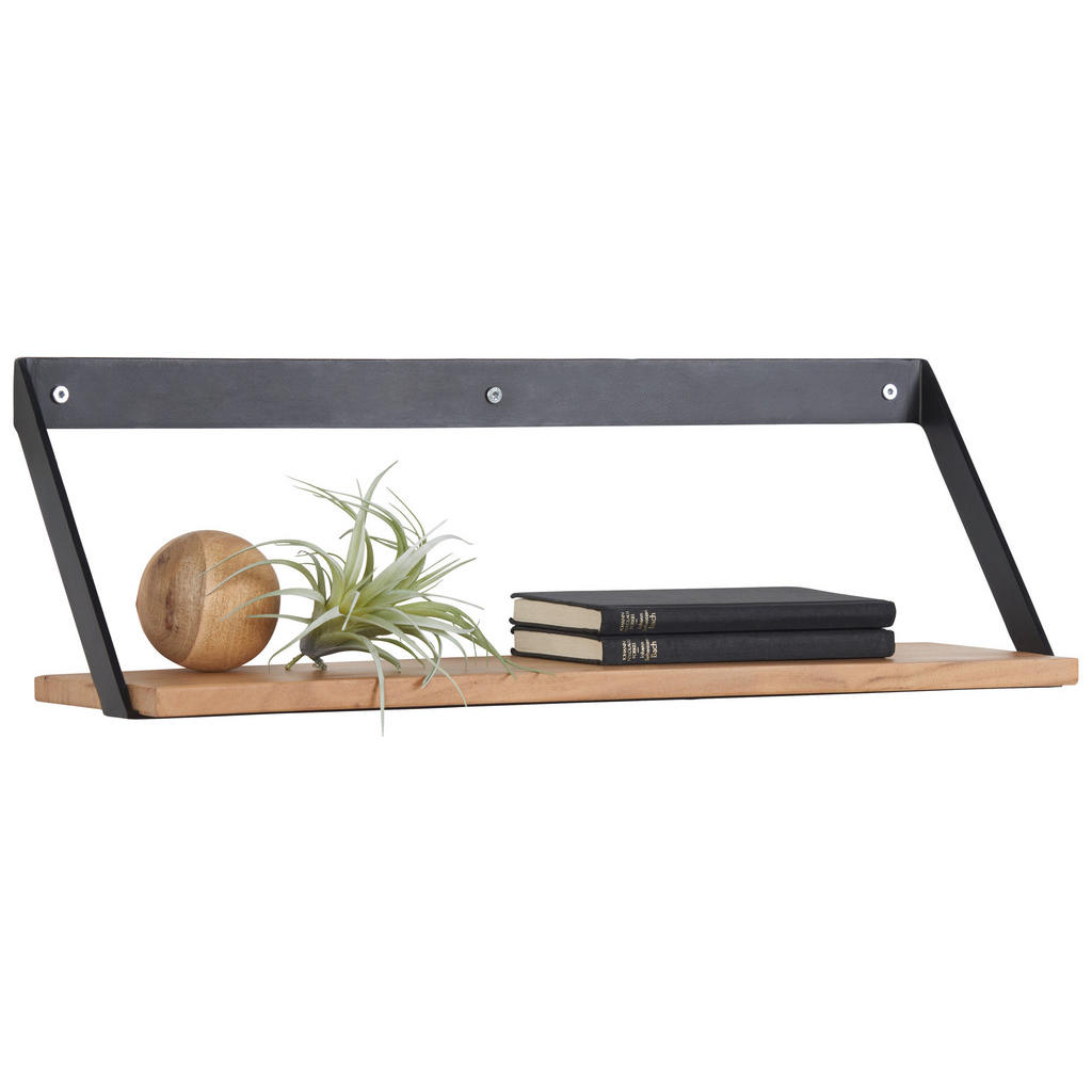 STENSKI REGAL 58/18/15 cm črna, barve akacije