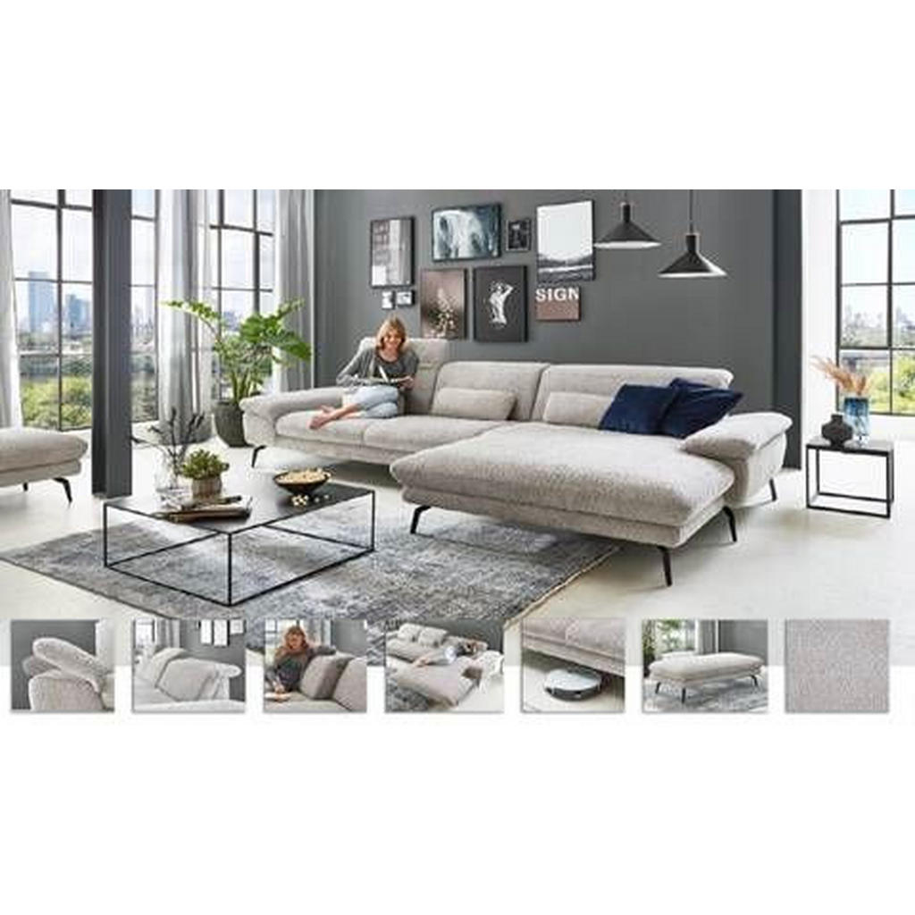 Alternative view of TABURE, tekstil srebrne barve