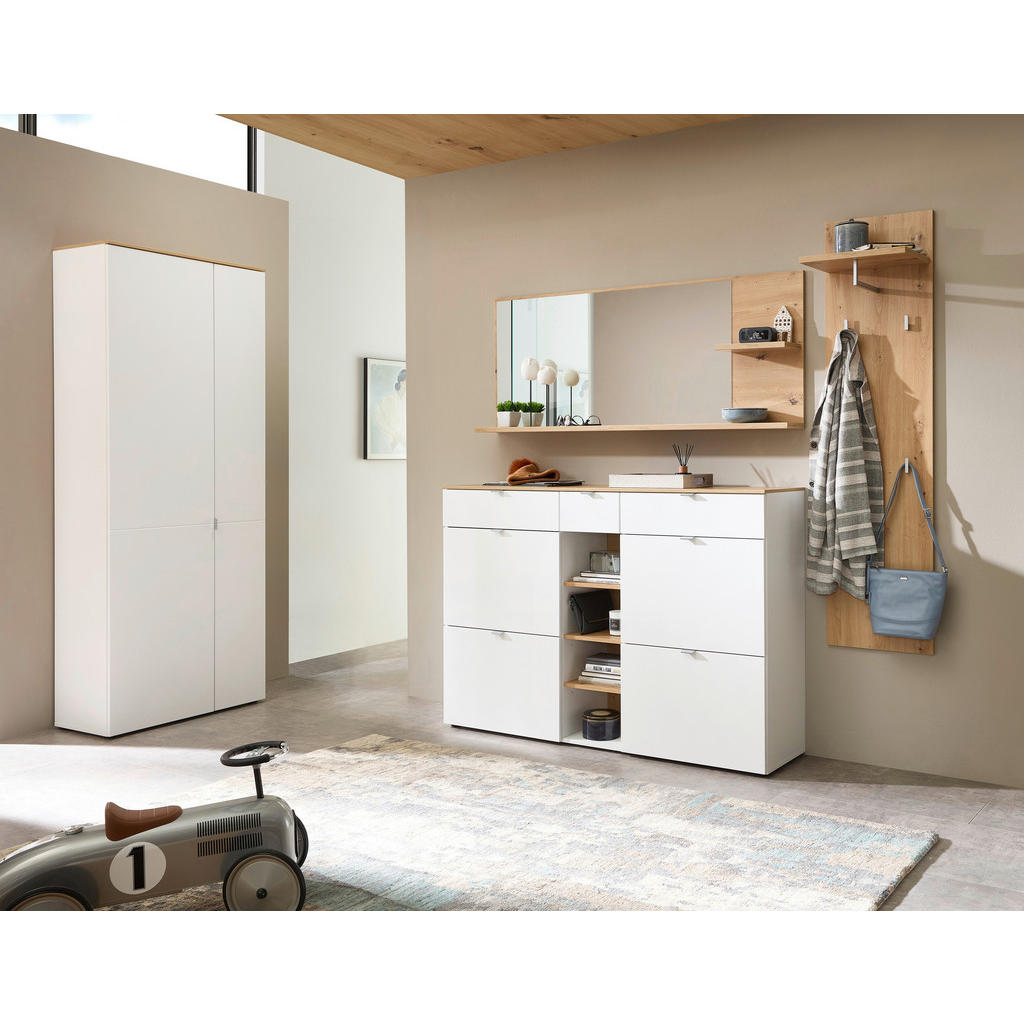 Alternative view of GARDEROBNA OMARA bela, hrast artisan