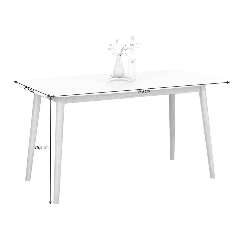 Alternative view of JEDILNA MIZA, masivno hrast bela, barve hrasta