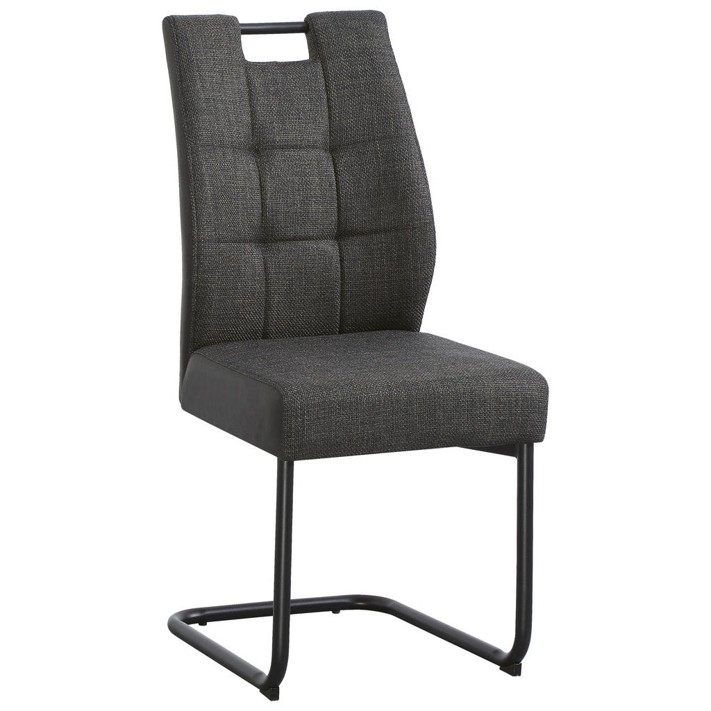 NIHAJNI STOL, kovina, tekstil črna, temno siva