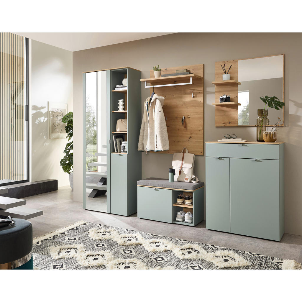 Alternative view of OMARA ZA ČEVLJE hrast artisan, trstično zelena