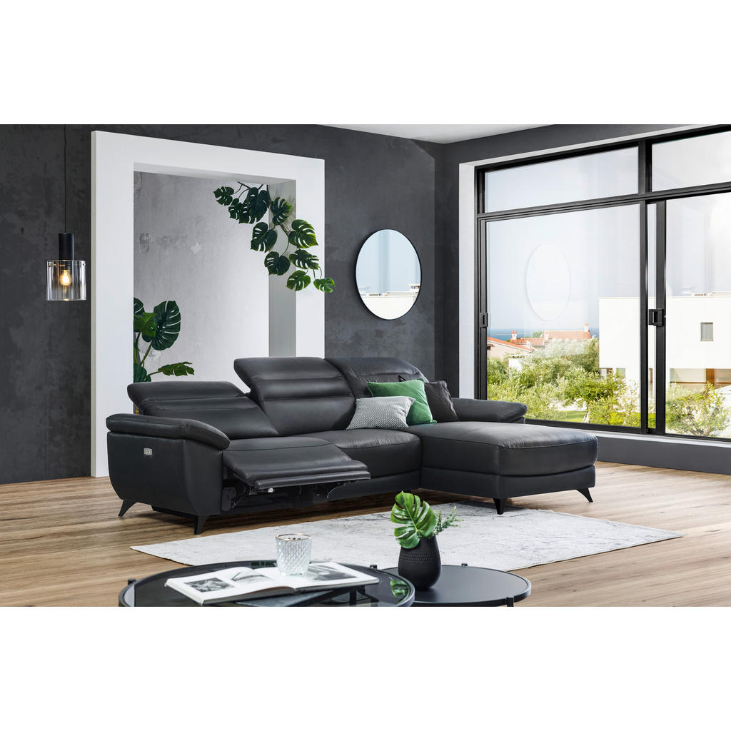 Alternative view of SEDEŽNA GARNITURA, videz usnja pravo usnje, kombinacija pravo usnje/videz usnja črna