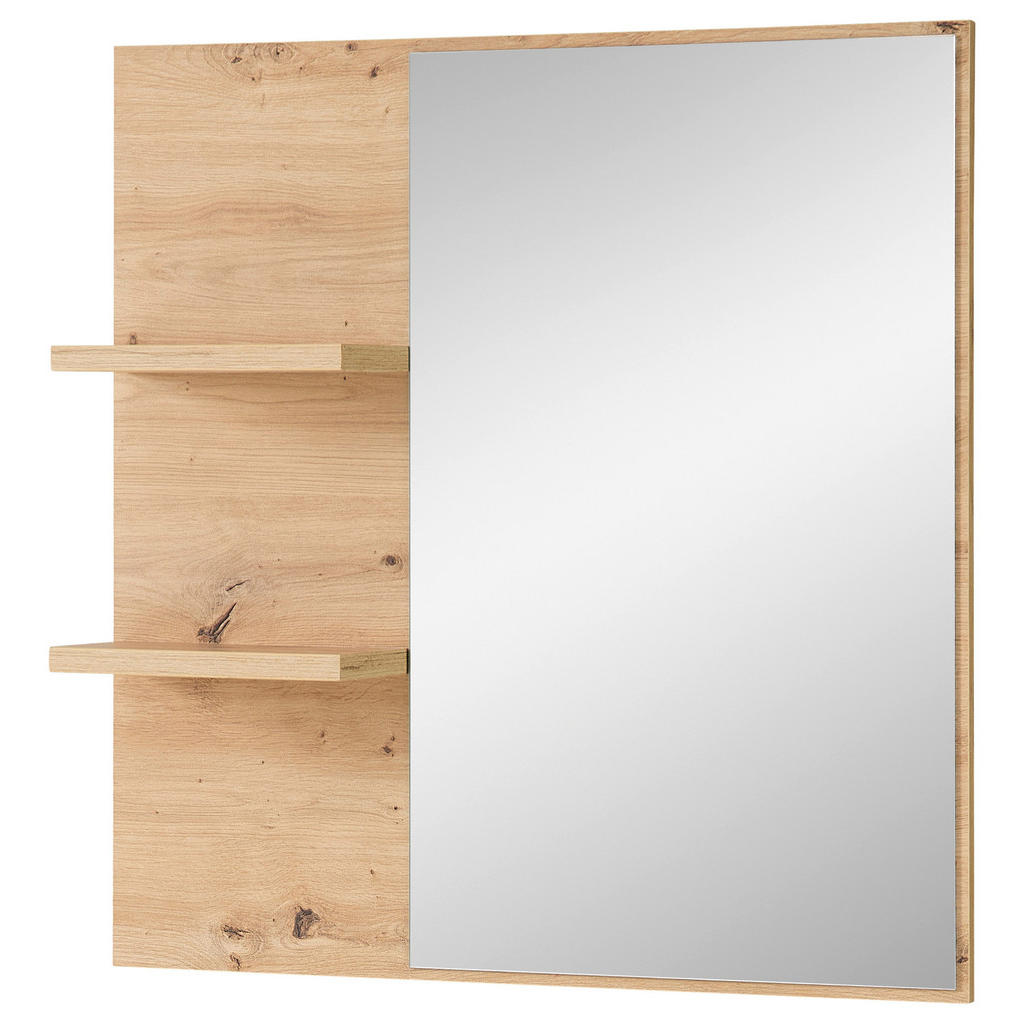 STENSKO OGLEDALO, 78/80/17 cm steklo, leseni material