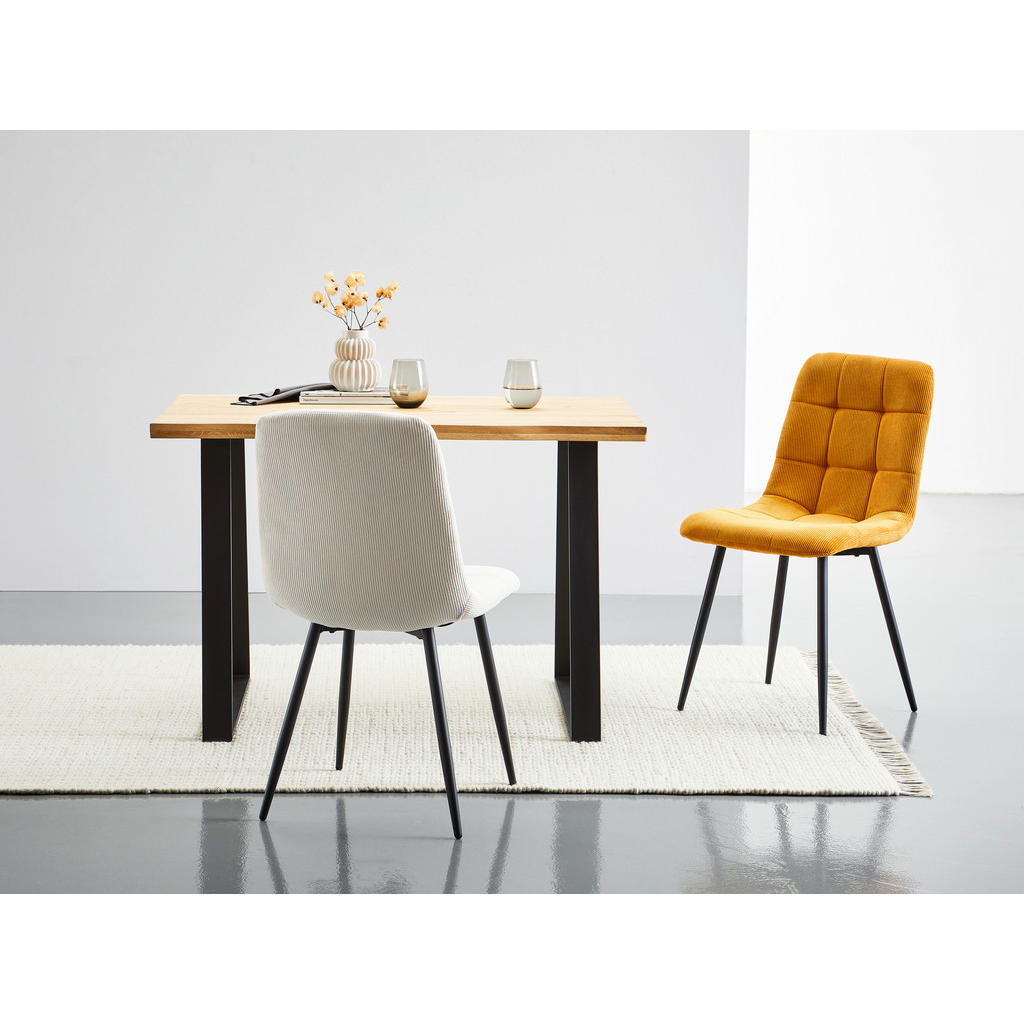 Alternative view of STOL, kovina, tekstil črna, bež