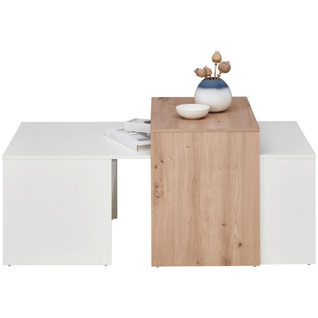 KLUBSKA MIZA, 115/50/70 cm barve hrasta, bela