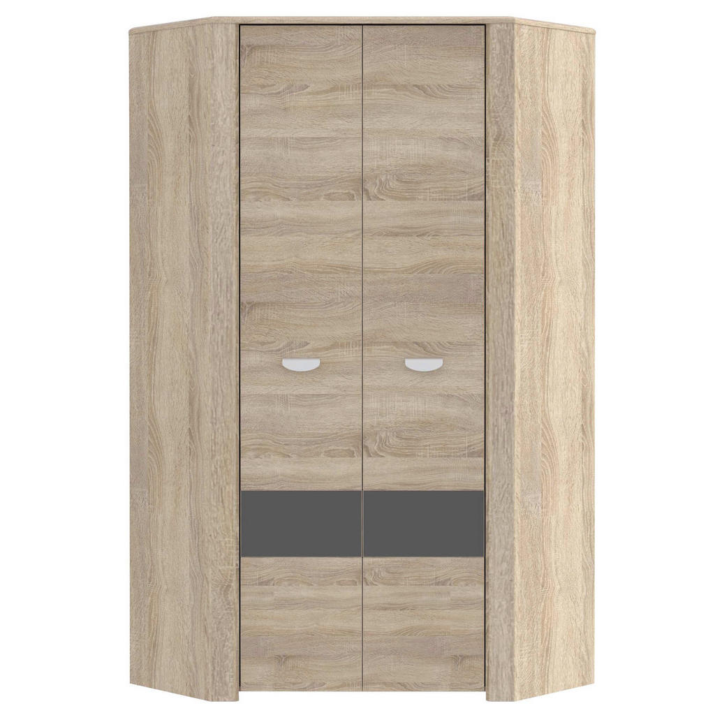 Alternative view of KOTNA OMARA ZA OBLAČILA, antracit, siva, hrast sonoma