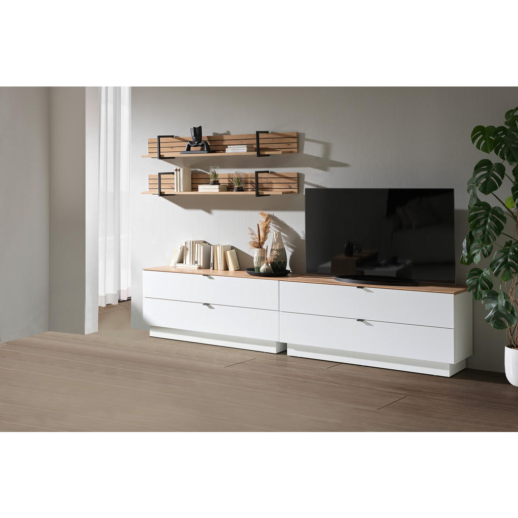 REGAL 280/174/44 cm bela, hrast artisan