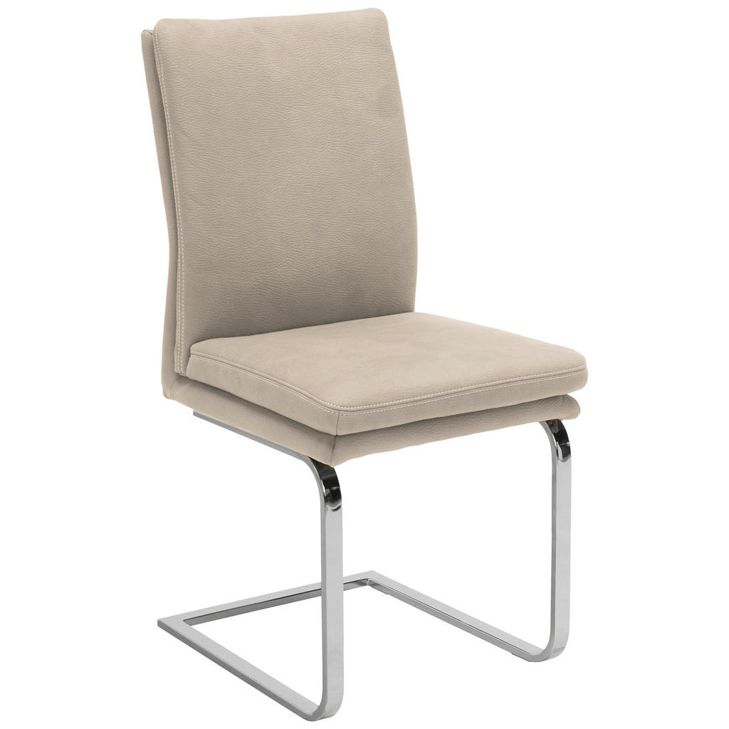 NIHAJNI STOL, kovina, tekstil barve kroma, peščene barve