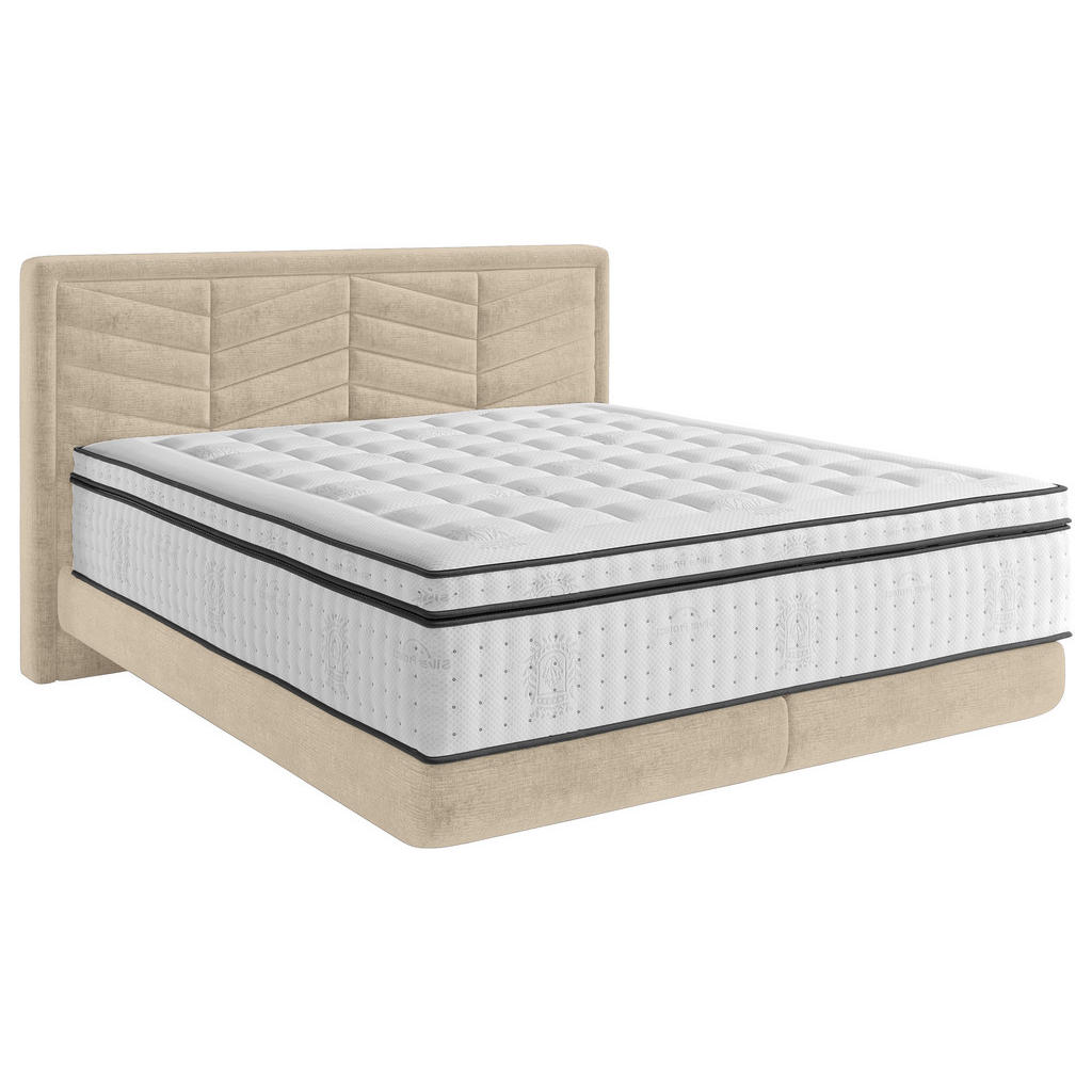 POSTELJA BOXSPRING 160 cm  x 200 cm , tekstil bež
