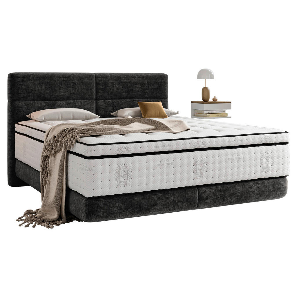 POSTELJA BOXSPRING 160 cm  x 200 cm , tekstil črna