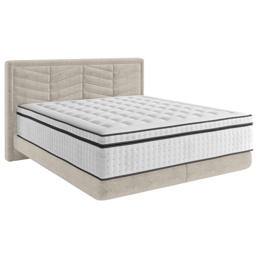POSTELJA BOXSPRING 160 cm  x 200 cm , tekstil svetlo siva