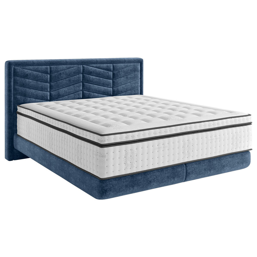POSTELJA BOXSPRING 160 cm  x 200 cm , tekstil temno modra