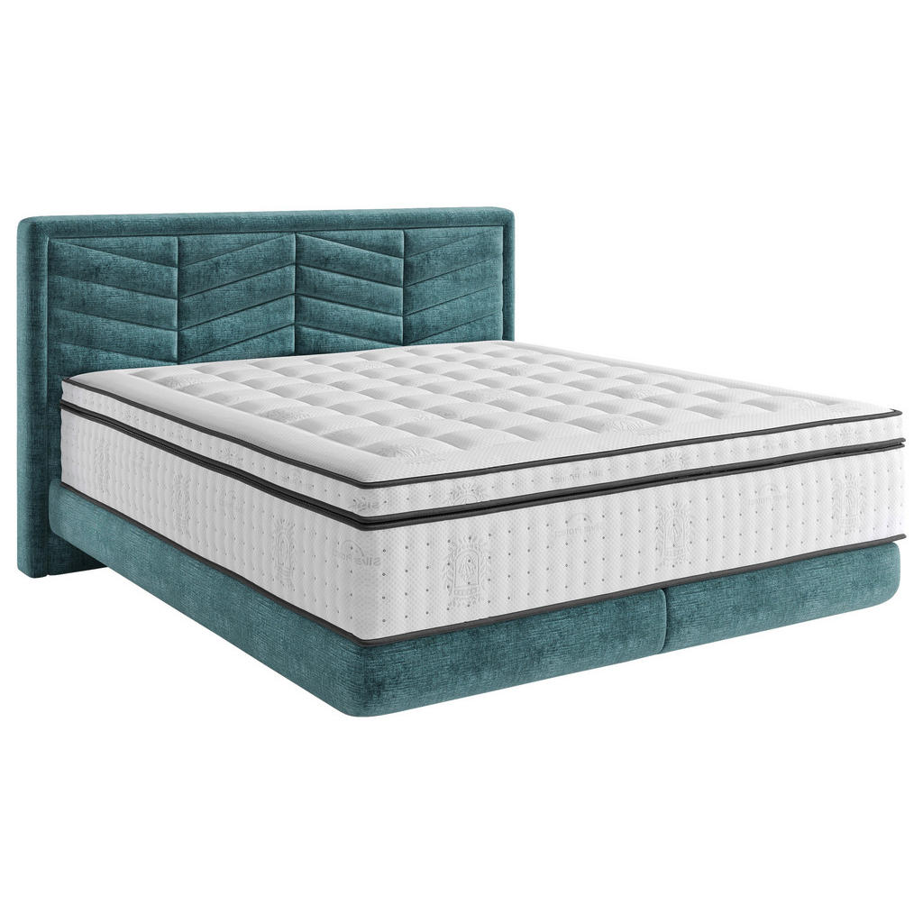 POSTELJA BOXSPRING 160 cm  x 200 cm , tekstil modra