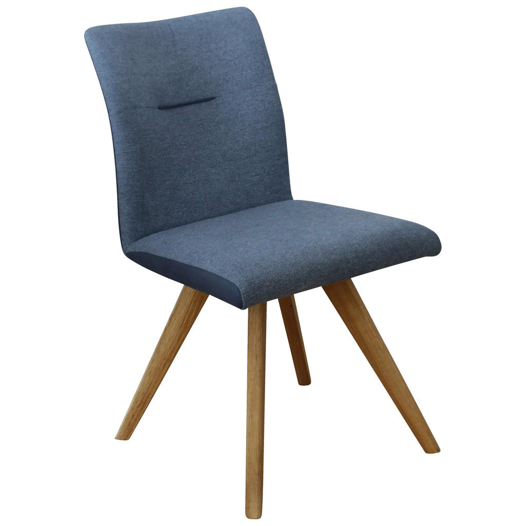 STOL, les, tekstil modra, barve hrasta, temno modra
