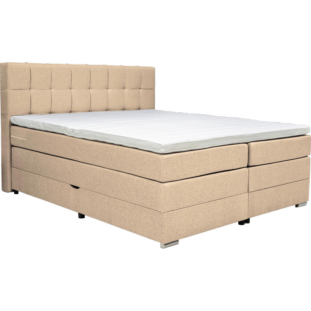 POSTELJA BOXSPRING 160 cm  x 200 cm , tekstil bež