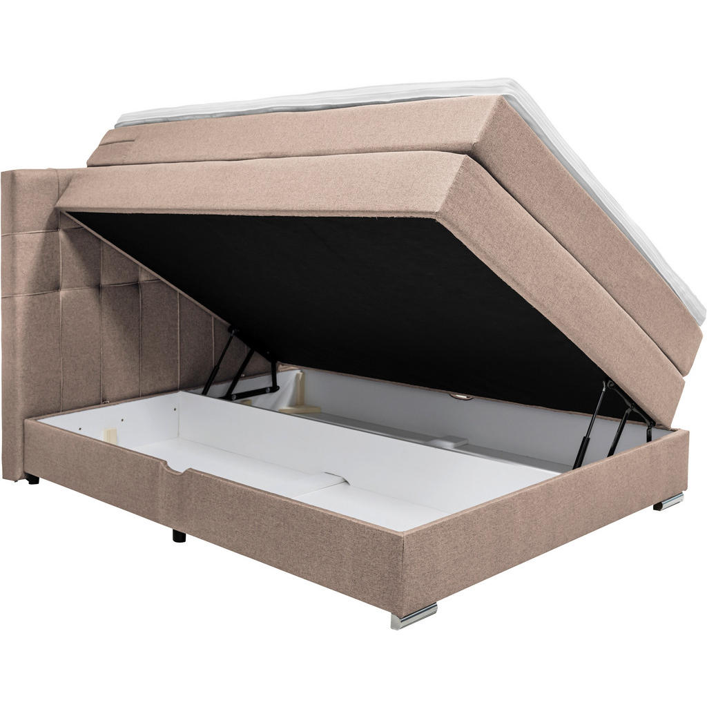 Alternative view of POSTELJA BOXSPRING 140 cm  x 200 cm , tekstil svetlo rjava
