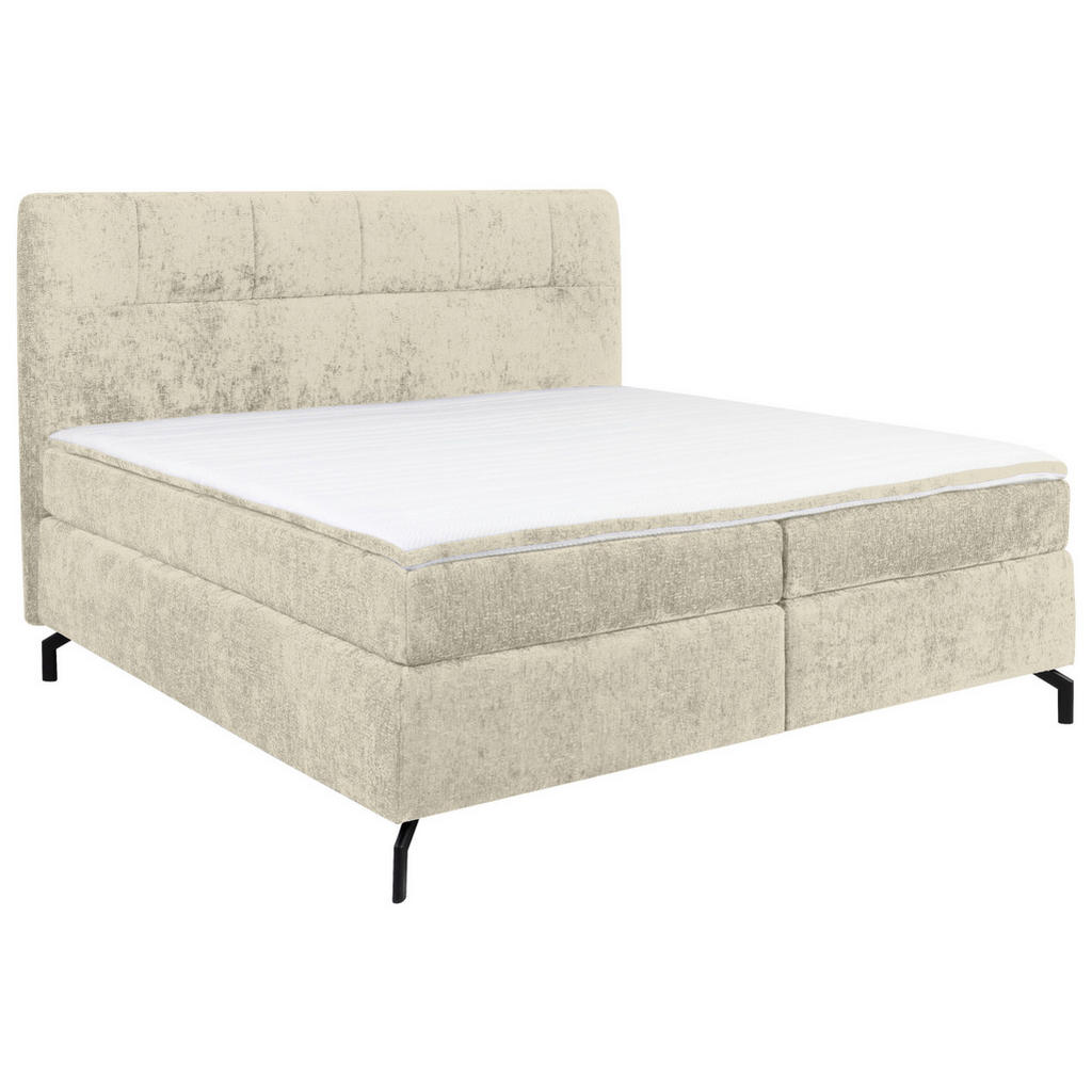 POSTELJA BOXSPRING 160 cm  x 200 cm , tekstil barve šampanjca