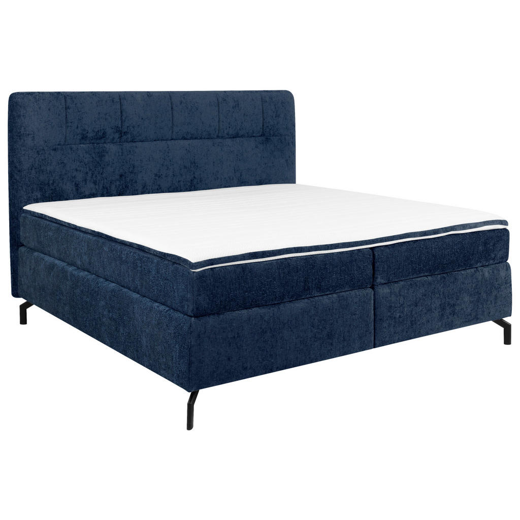 POSTELJA BOXSPRING 160 cm  x 200 cm , tekstil temno modra
