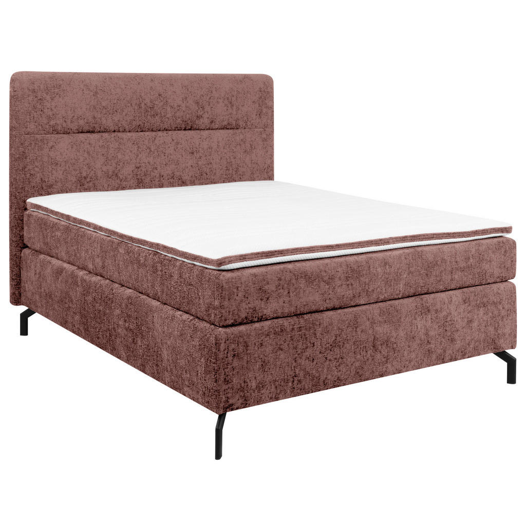 POSTELJA BOXSPRING 140 cm  x 200 cm , tekstil vinsko rdeča