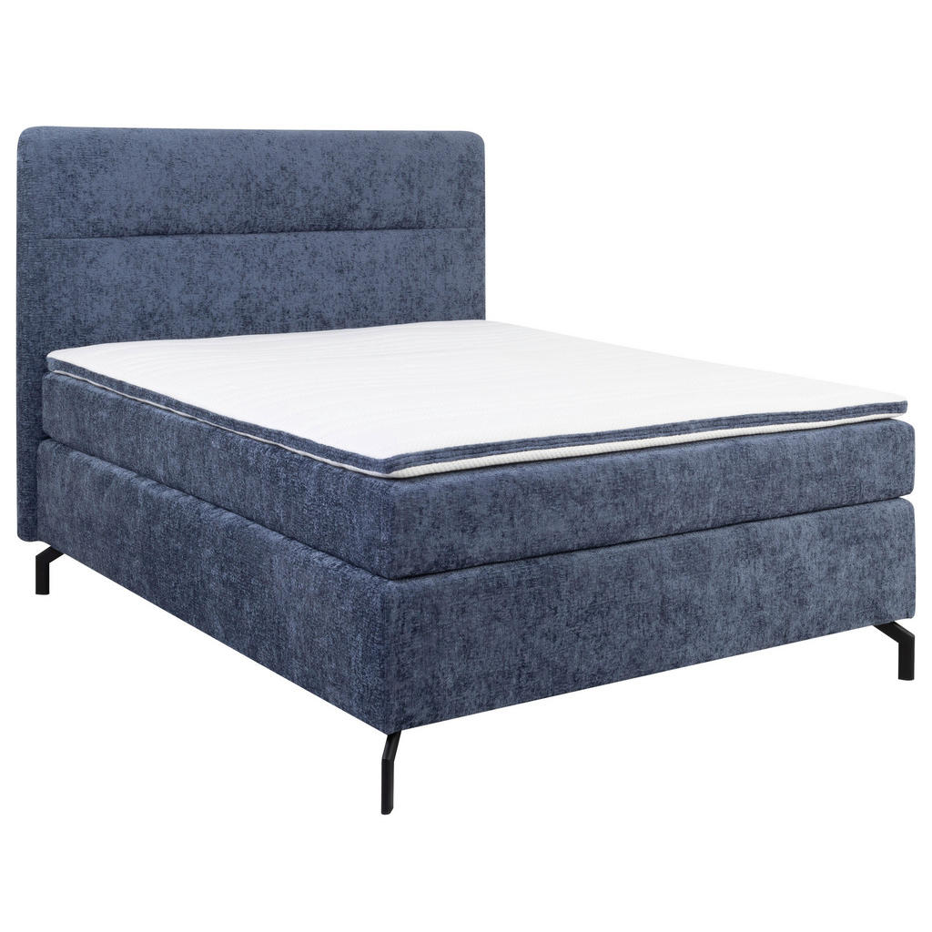 POSTELJA BOXSPRING 140 cm  x 200 cm , tekstil modra