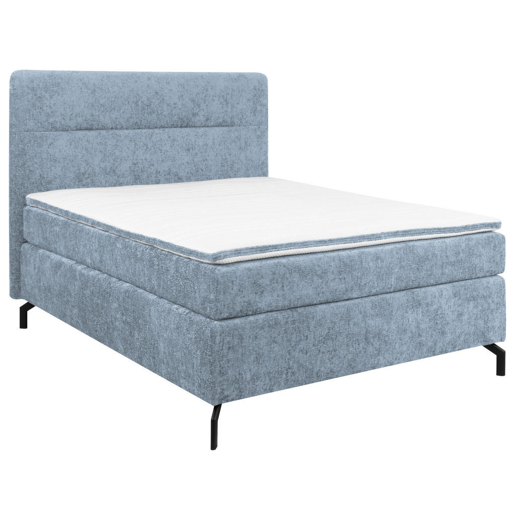 POSTELJA BOXSPRING 140 cm  x 200 cm , tekstil svetlo modra