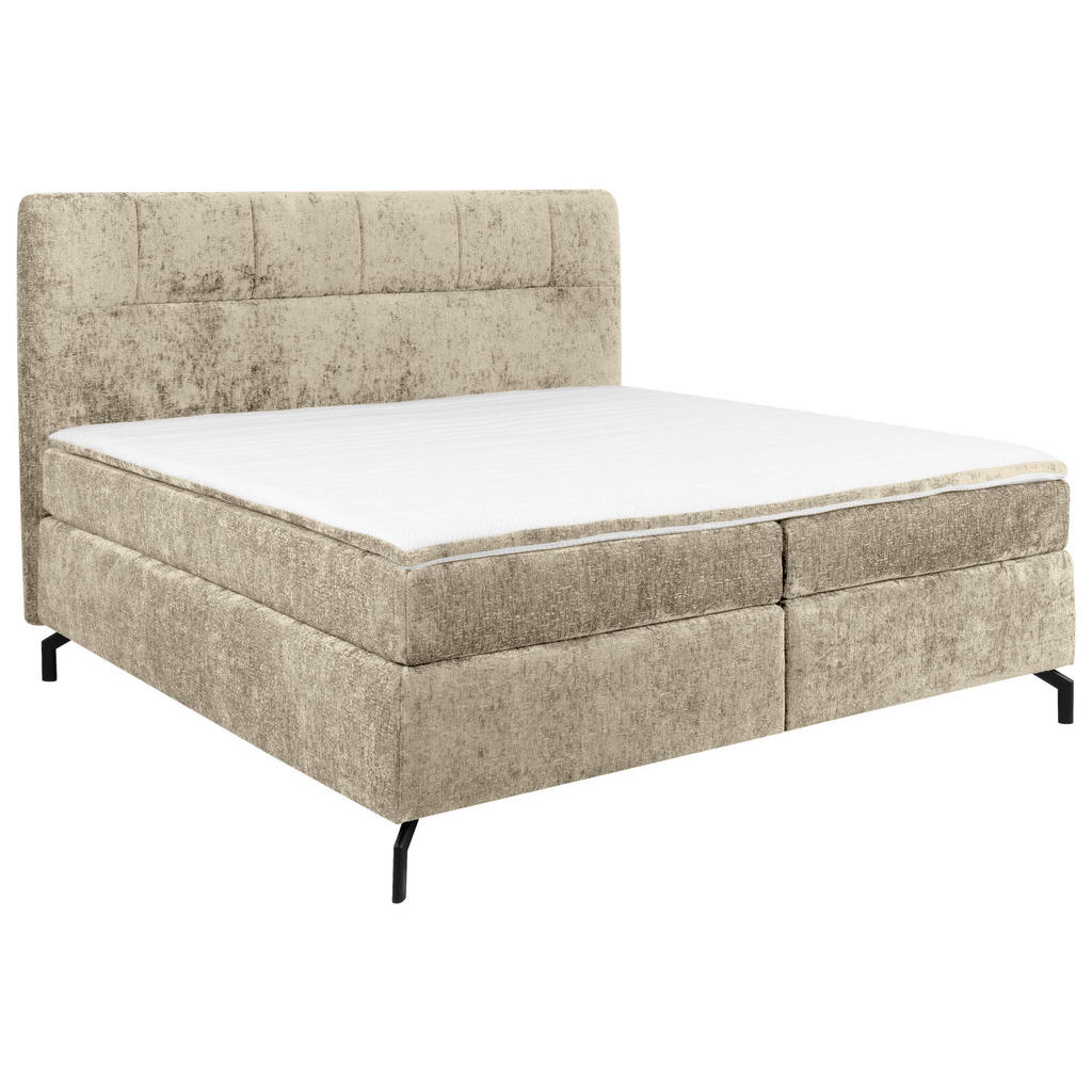 POSTELJA BOXSPRING 160 cm  x 200 cm , tekstil svetlo rjava