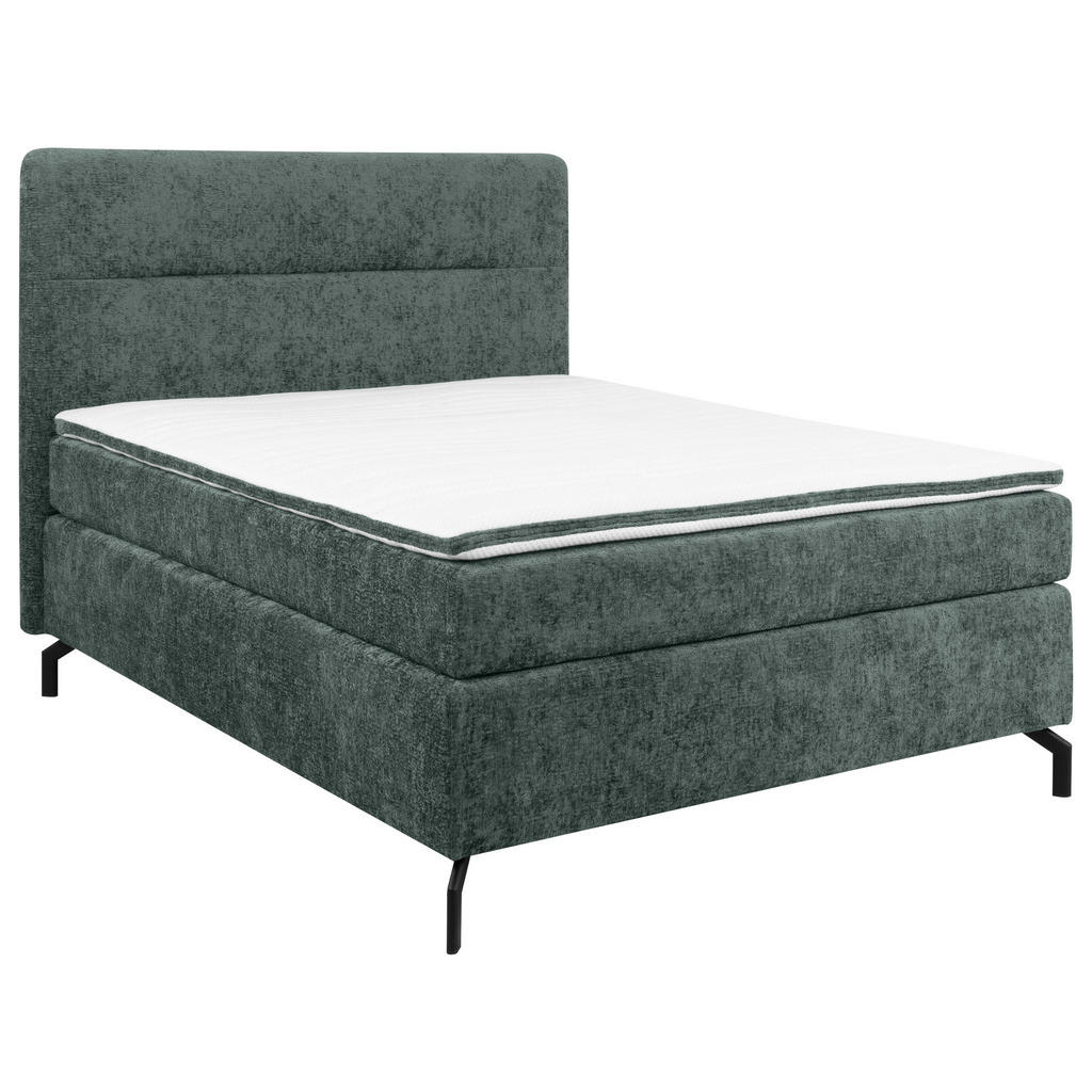 POSTELJA BOXSPRING 140 cm  x 200 cm , tekstil temno siva