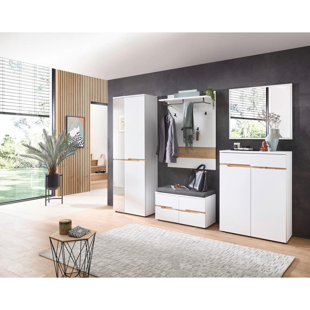 Alternative view of GARDEROBNA OMARA bela, hrast artisan