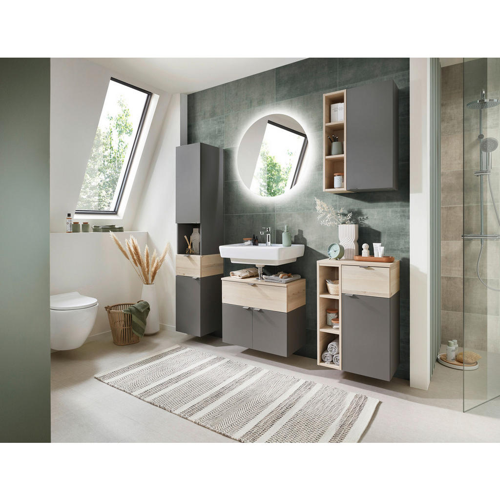 Alternative view of KOPALNIŠKO OGLEDALO, 70/70/4,2 cm steklo, leseni material