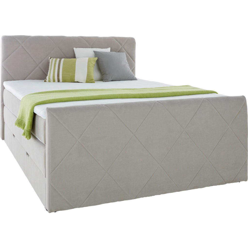 POSTELJA BOXSPRING 160 cm  x 200 cm , tekstil siva