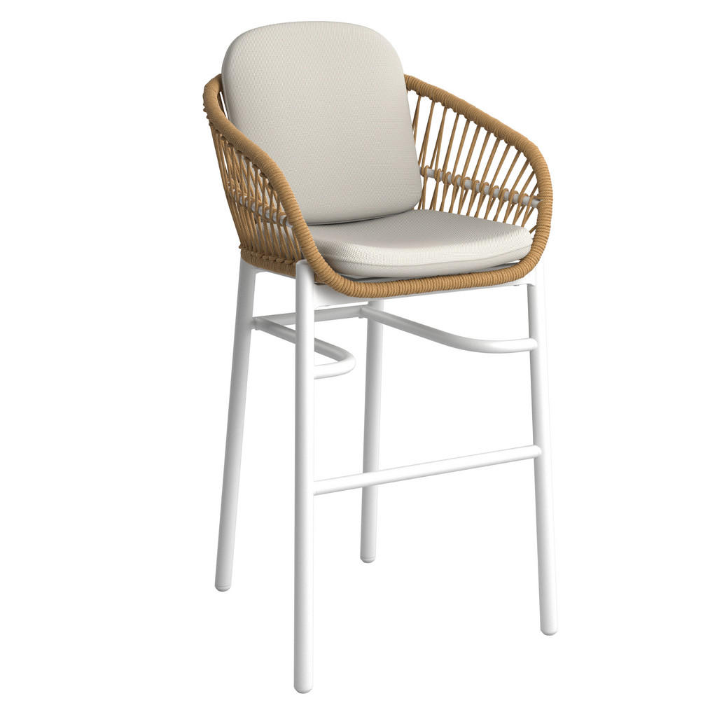 BARSKI STOL, naravne barve, bela, bež